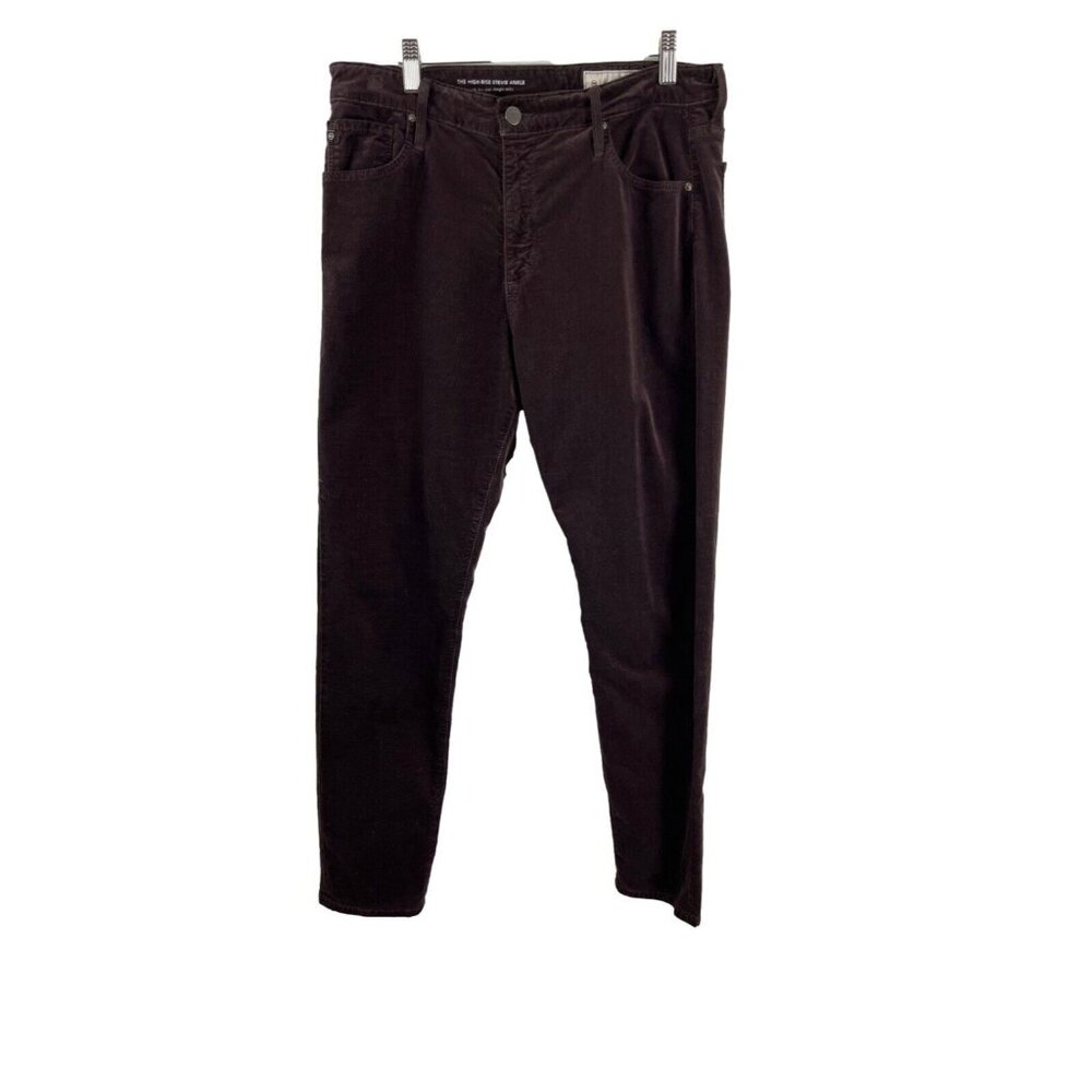 Anthropologie AG The High-Rise Stevie Ankle Brown Velvet Pants Womens Size 32